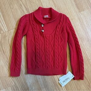 Boys 3T red thick cable knit cotton sweater Valentine’s Day Christmas holidays